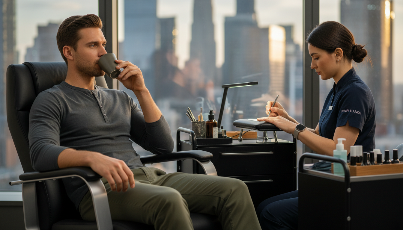 Mobile manicure service for men